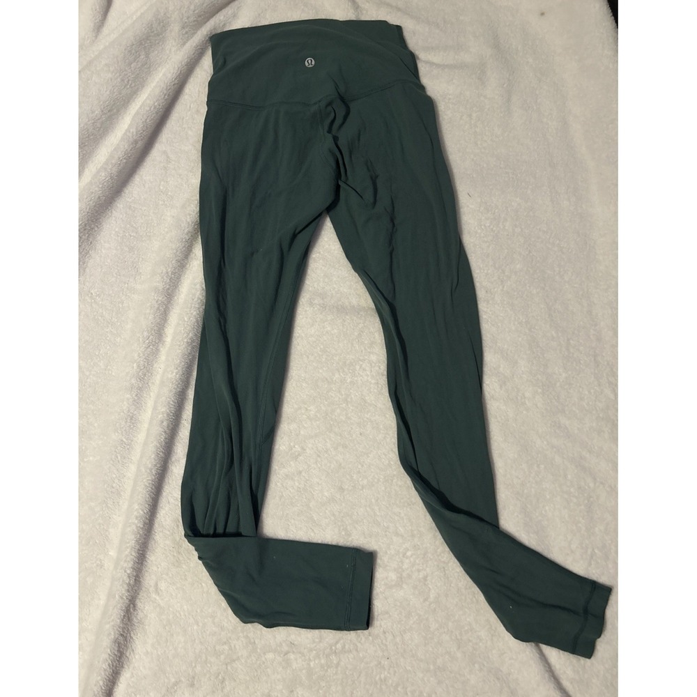 Lululemon Pants Womens 4 Green High Rise Ankle Leggings Yoga Gym Wunder Train
